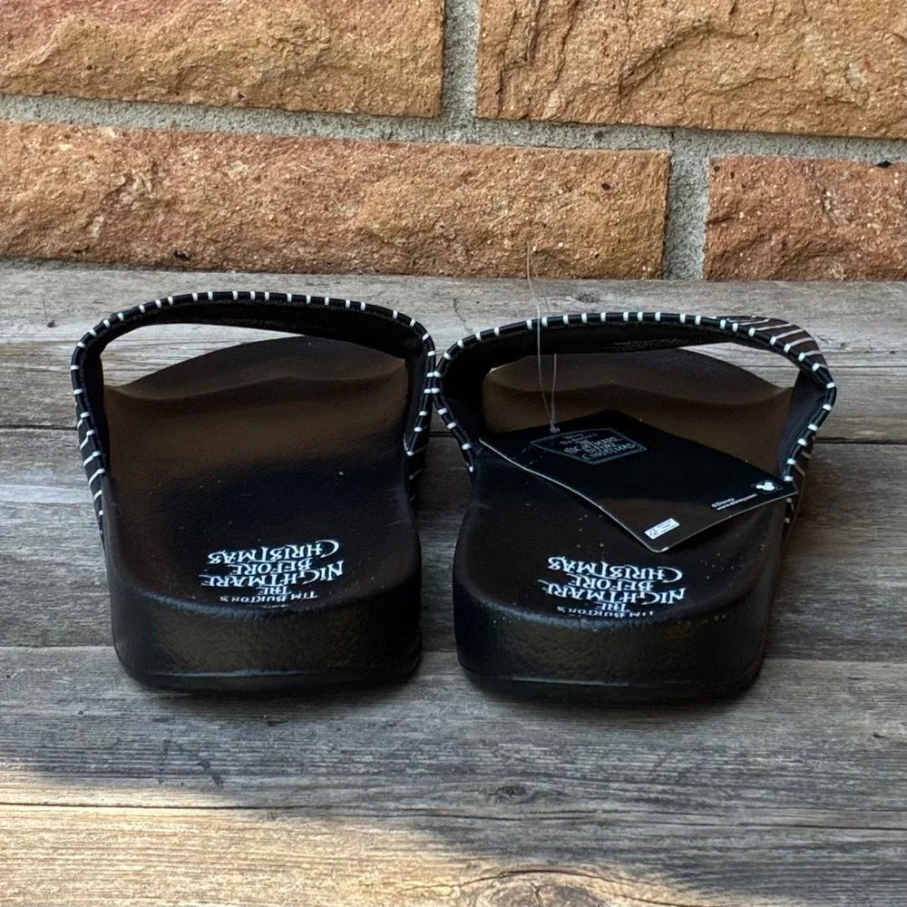 NWT Disney Nightmare Before Christmas Jack Skellington Slides Sandals Size 8/9